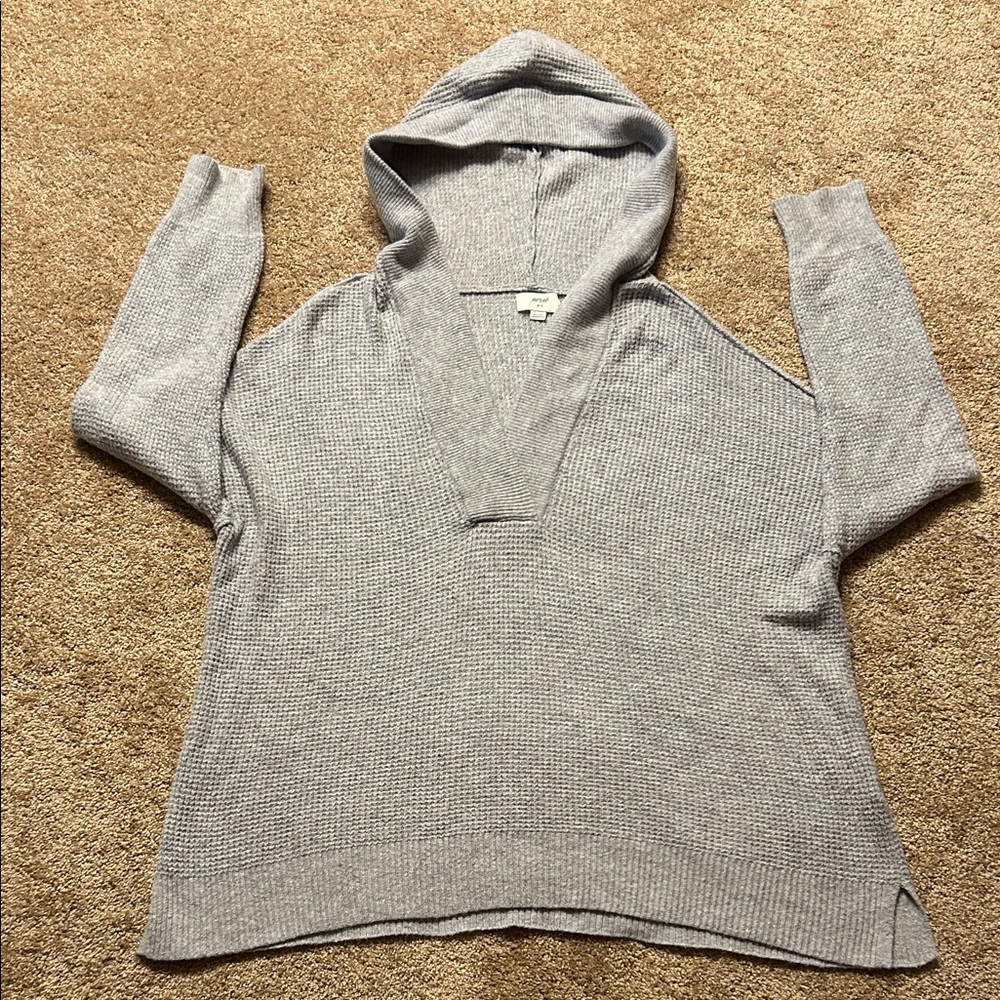 Aerie Heather Gray Hooded Sweater Medium
